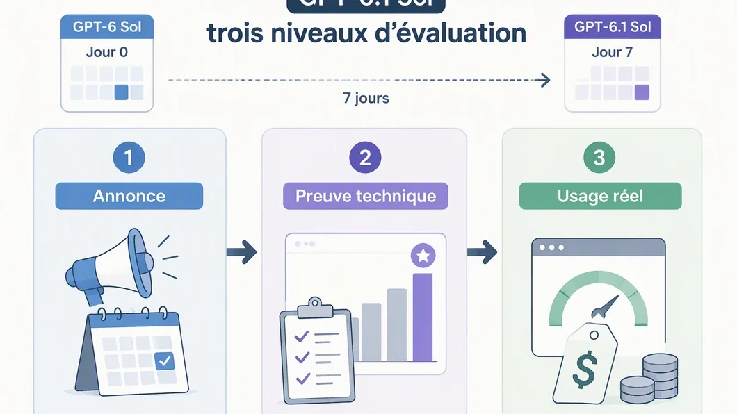 Infographie illustrant les trois niveaux pour évaluer une annonce de modèle d’IA