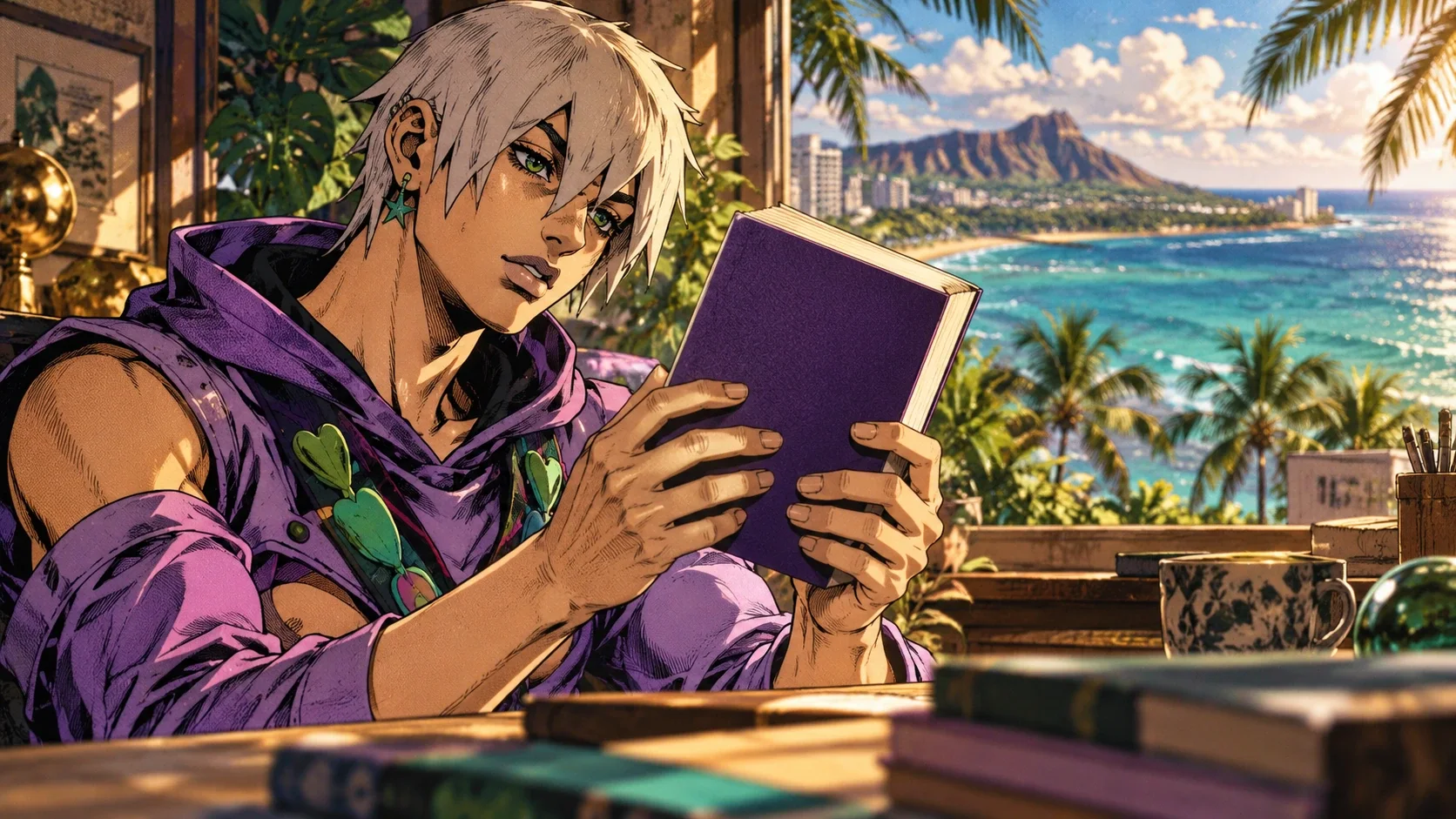 Lecteur vérifiant les informations d’une précommande de manga sur une tablette